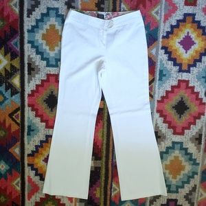 Nicole Miller white twill wide leg pants
